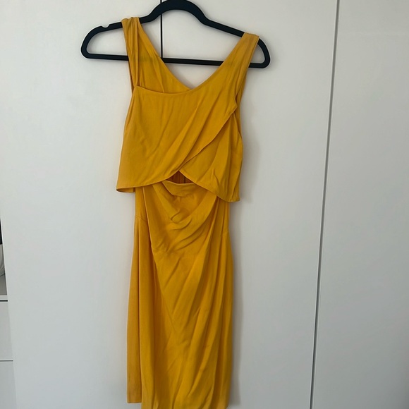 Sandro Yellow Peek a Boo Cocktail Dress Sz S - Picture 1 of 10